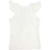 Ruffle Bow Terry Flutter Sleeve Tank, Cream - Tank Tops - 2