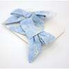 Embroidered Flower Bow Clips, Sky Blue - Hair Accessories - 2