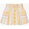 Striped Pleated Skirt, Yellow - Skirts - 1 - thumbnail