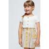 Striped Pleated Skirt, Yellow - Skirts - 2