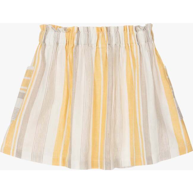 Striped Pleated Skirt, Yellow - Skirts - 3