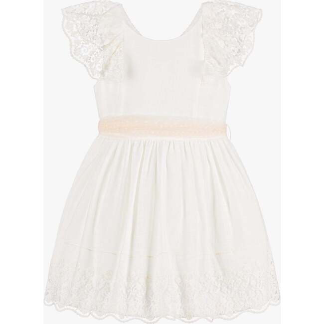 Lace Ruffle Summer Dress, White