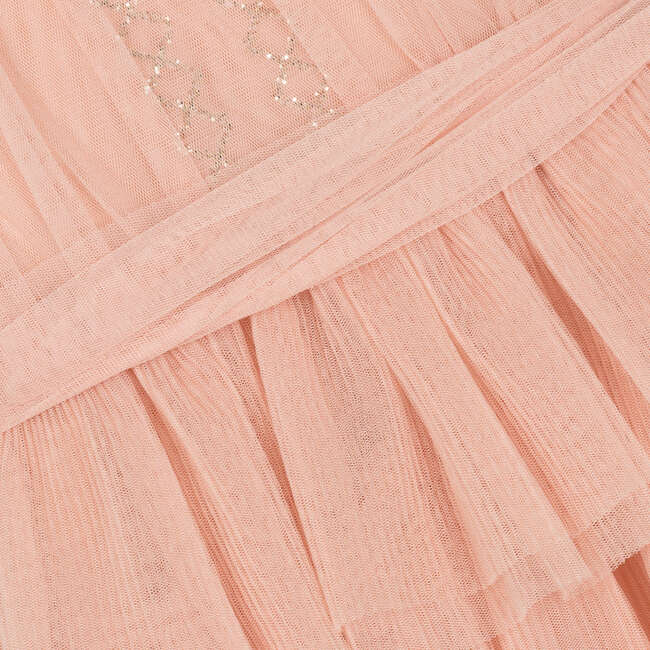 Pleated Tulle Dress, Peach - Dresses - 3