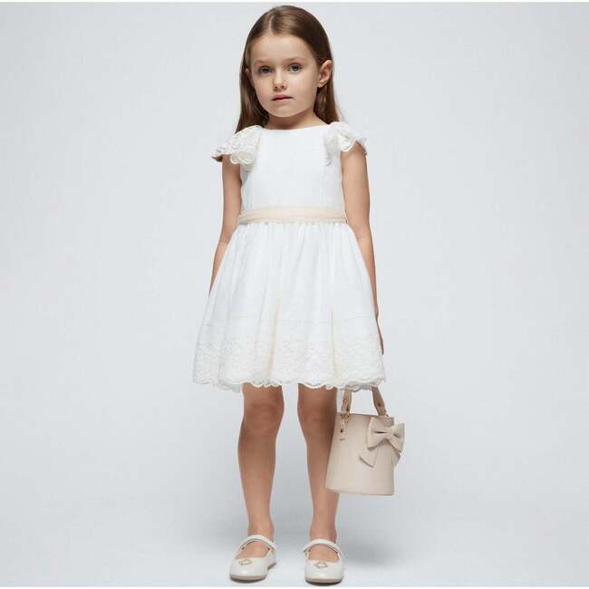 Lace Ruffle Summer Dress, White - Dresses - 2