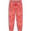 Guipure Print Pants, Red - Pants - 1 - thumbnail