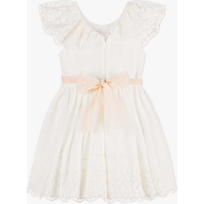 Lace Ruffle Summer Dress, White - Dresses - 4