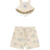 Safari Print Shorts & Hat, Cream - Shorts - 1 - thumbnail