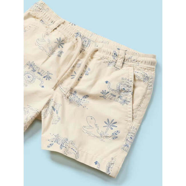 Safari Print Shorts & Hat, Cream - Shorts - 3