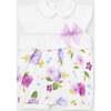 Floral Bow Shortie, White - Onesies - 1 - thumbnail