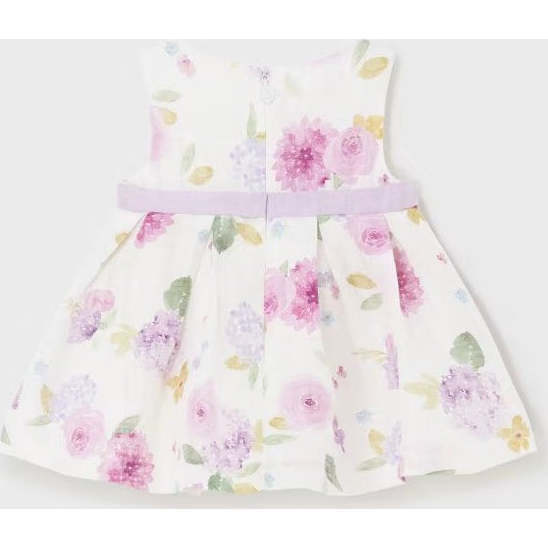 Floral Bow Belt Dress, White - Dresses - 4