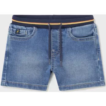 Cotton Denim Shorts, Blue