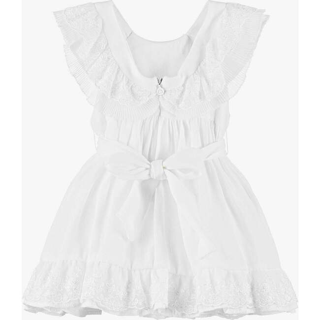 Floral Applique Summer Dress, White - Dresses - 5