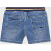 Cotton Denim Shorts, Blue - Shorts - 4