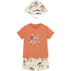 3pc Fun Print Outfit, Orange - Mixed Apparel Set - 1 - thumbnail