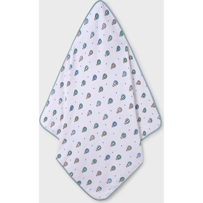 Jade Elephant Print Towel, White - Towels - 2