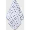 Jade Elephant Print Towel, White - Towels - 2