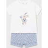 Bunny Graphic Outfit, White - Mixed Apparel Set - 1 - thumbnail