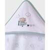 Jade Elephant Print Towel, White - Towels - 3