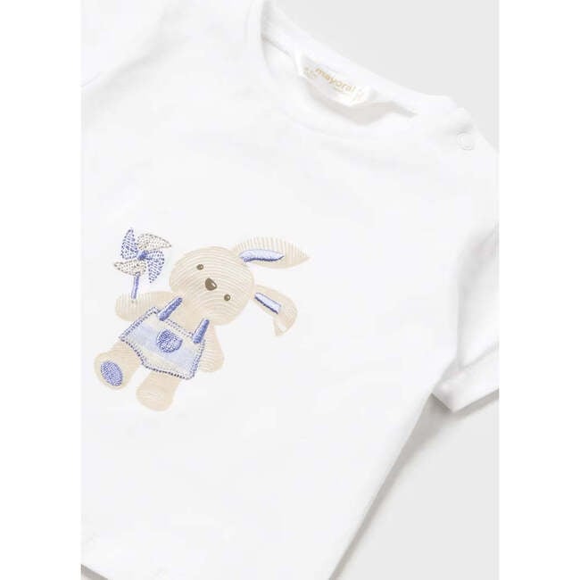 Bunny Graphic Outfit, White - Mixed Apparel Set - 3