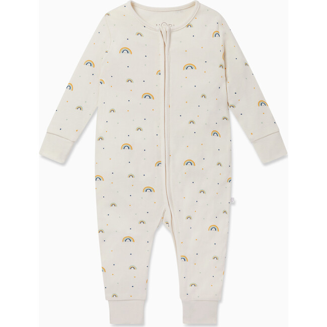 Rainbow Print Two Way Zip-Up Romper - Rompers - 2