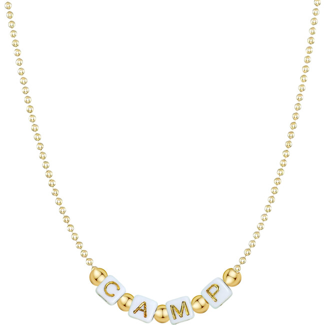 Customizable Camp Name Necklace, Gold