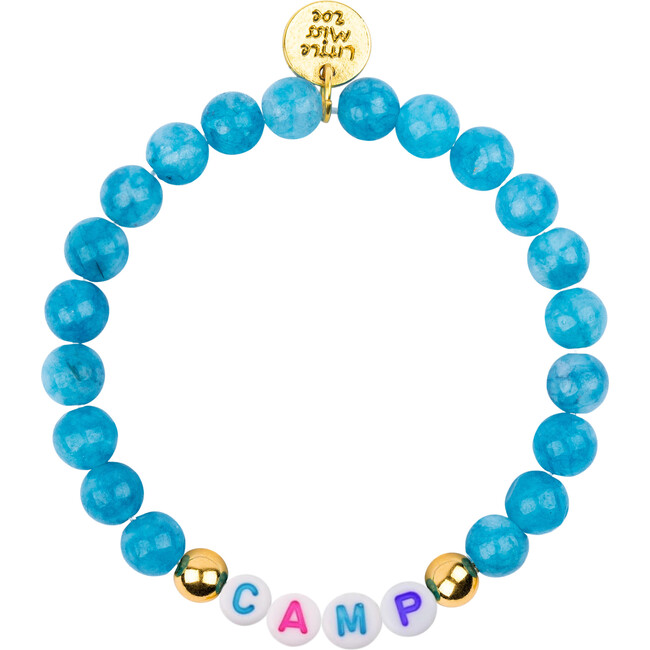 Customizable Camp Name Gemstone Bracelet, Blue