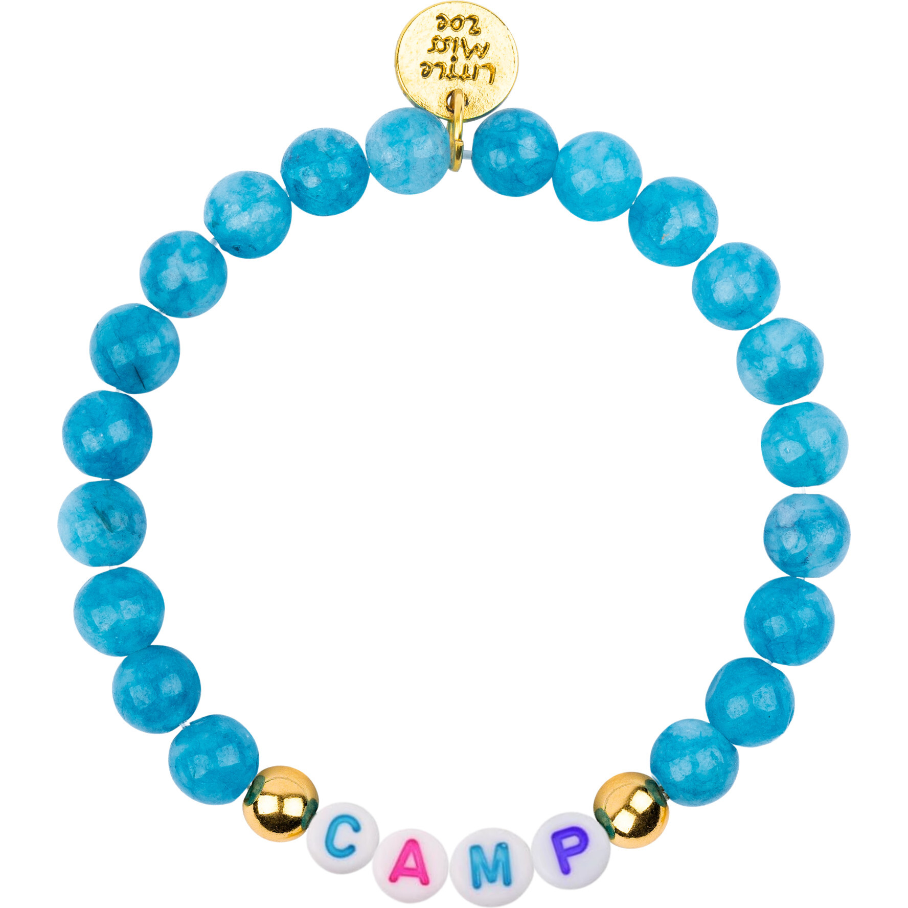 Customizable Camp Name Gemstone Bracelet, Blue - Bracelets - 1