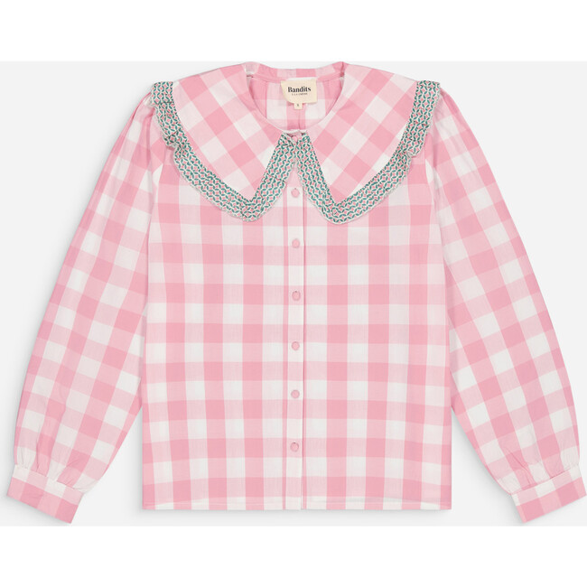 Womens Lucia Blouse, Pink Gingham - Blouses - 3