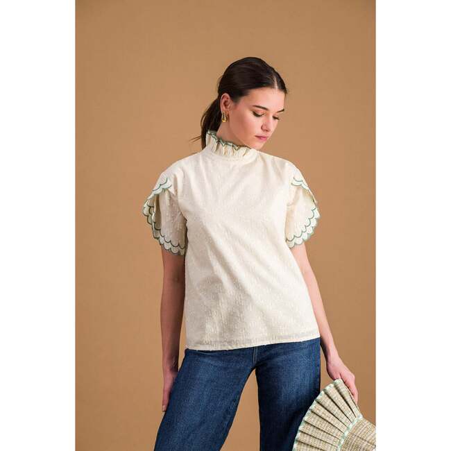 Womens Adélaïde Blouse, Sand - Blouses - 3