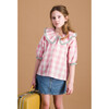 Girls Lucine Blouse, Pink Gingham - Blouses - 4