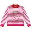 "Strawberry" Sweater, Off White & Pink - Sweaters - 1 - thumbnail