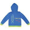Embroidered Cardigan Sweater with Hoodie "Catch of the Day", Blue - Sweaters - 2