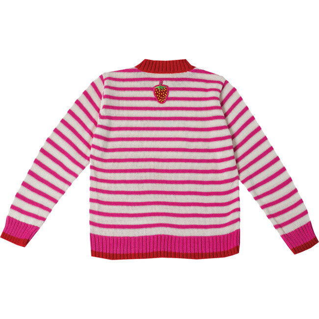 "Strawberry" Sweater, Off White & Pink - Sweaters - 3
