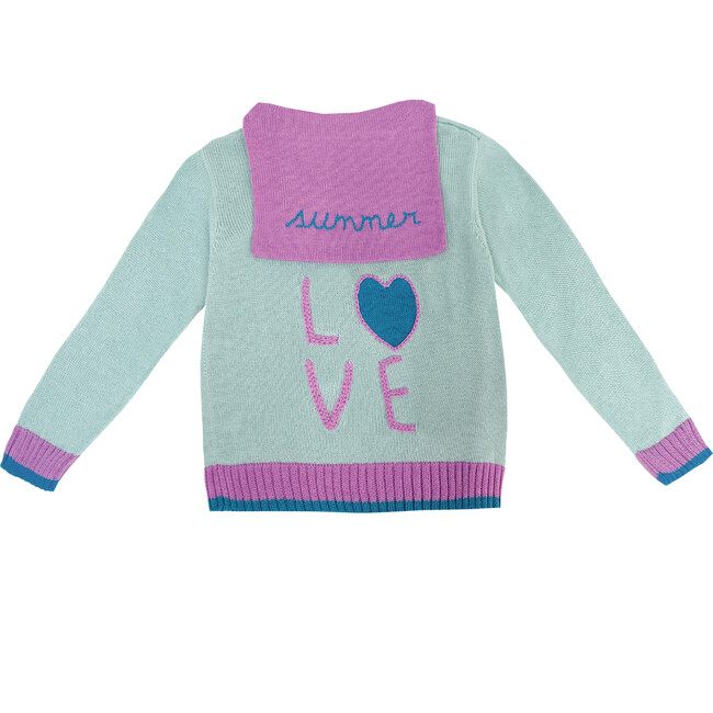 "Summer Love" Sweater, Lilac & Green Mint - Sweaters - 2