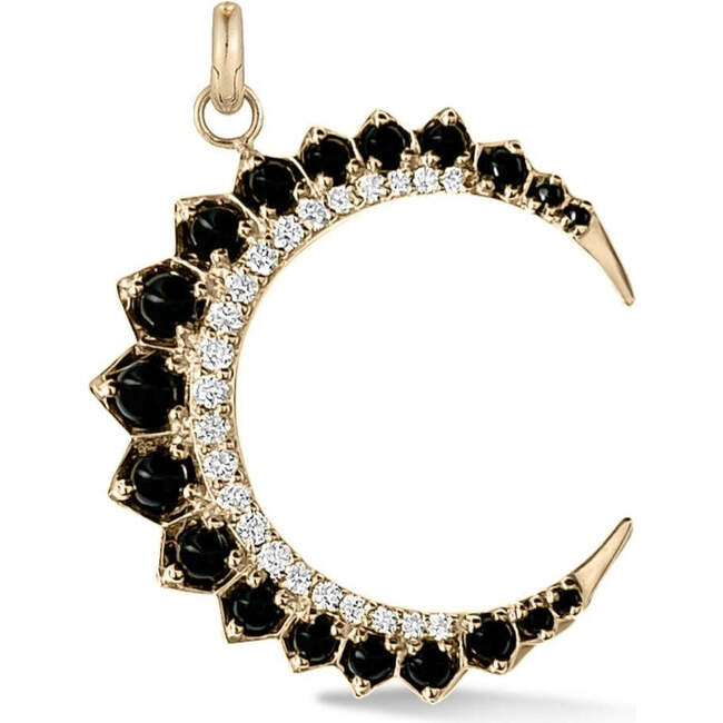 14K Gold Diamond & Black Onyx Crescent Moon Estelle Charm