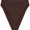 Women's Incline High Waist Bikini Bottom, Espresso Terry Sheen - Two Pieces - 1 - thumbnail