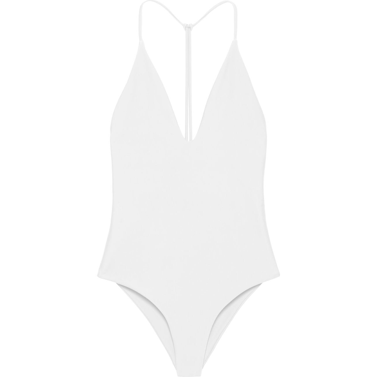 Women's All In One Piece Swimsuit, White Matte - One Pieces - 1