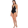 Women's All In One Piece Swimsuit, Black Matte - One Pieces - 2