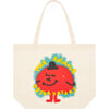 Canvas Graphic Print Onesize Tote Bag, White & Red - Bags - 1 - thumbnail