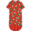 Big Hare Kids Print Round Neck Relaxed Fit High-Low Dress, Red - Dresses - 1 - thumbnail