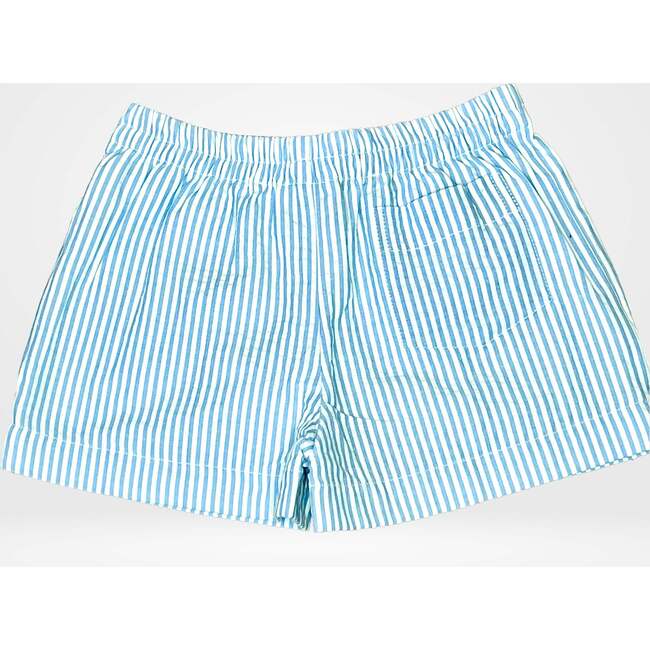 Seersucker Boys Shorts, Blue and White - Shirts - 2