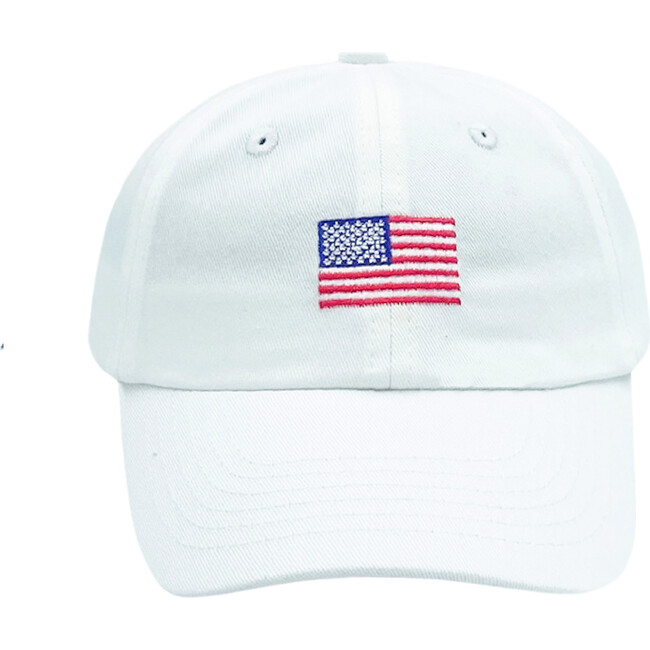 American Flag Baseball Hat, White