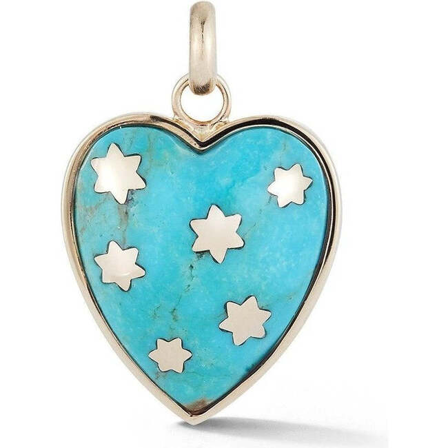 14K Gold & Turquoise Anna Heart Charm