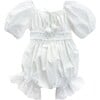 Blanca White Cotton Romper, White - Rompers - 1 - thumbnail