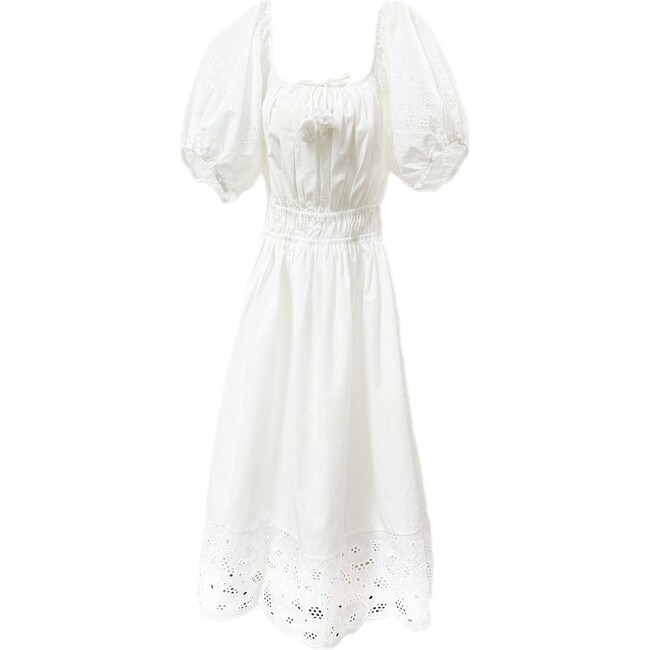 Blanca White Cotton Mom Dress, White