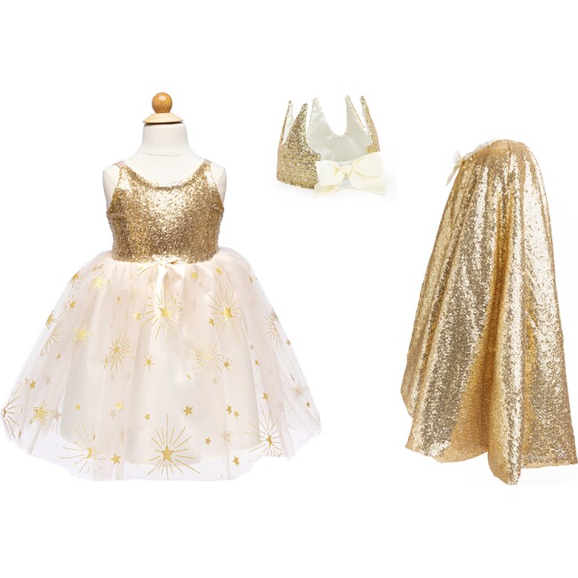 Deluxe Gold Sequins Dress Up Bundle, 3 pcs, Size 5-6