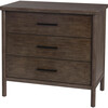 Lennon 34 in. Rectangular 3 Drawer Wood Rounded Leg Dresser, Brown - Dressers - 1 - thumbnail