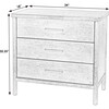 Lennon 34 in. Rectangular 3 Drawer Wood Rounded Leg Dresser, Brown - Dressers - 2