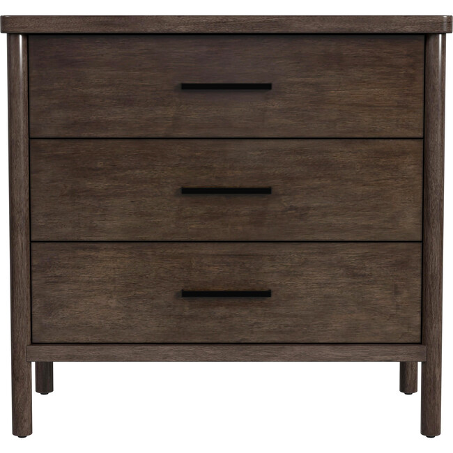 Lennon 34 in. Rectangular 3 Drawer Wood Rounded Leg Dresser, Brown - Dressers - 3