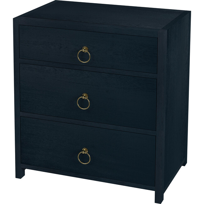 Lark 25 in. W 3 Drawer Nightstand, Navy Blue - Nightstands - 1